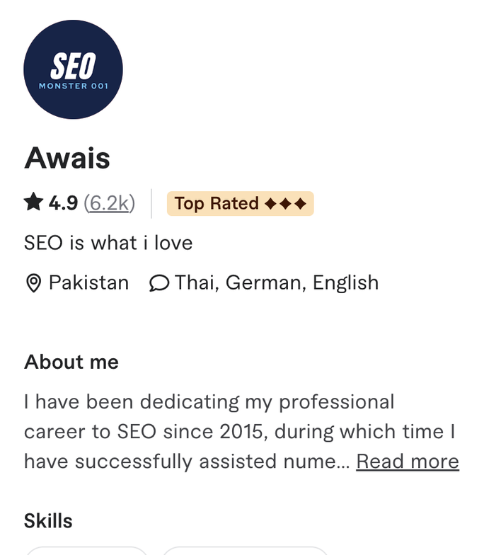 Top-rated Fiverr SEO seller