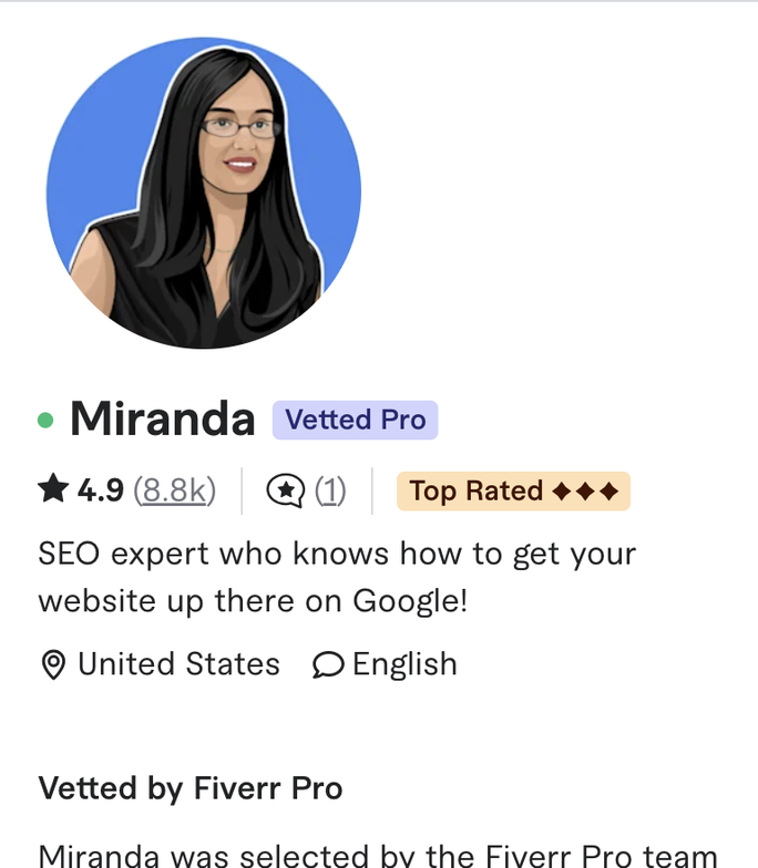 Vetted Fiverr Pro SEO expert