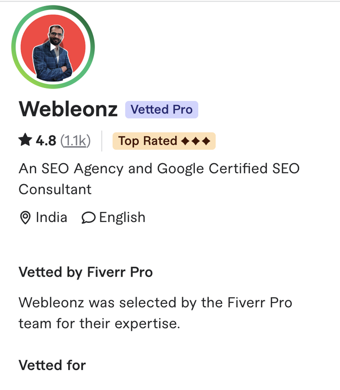 Top-rated Fiverr Pro SEO seller